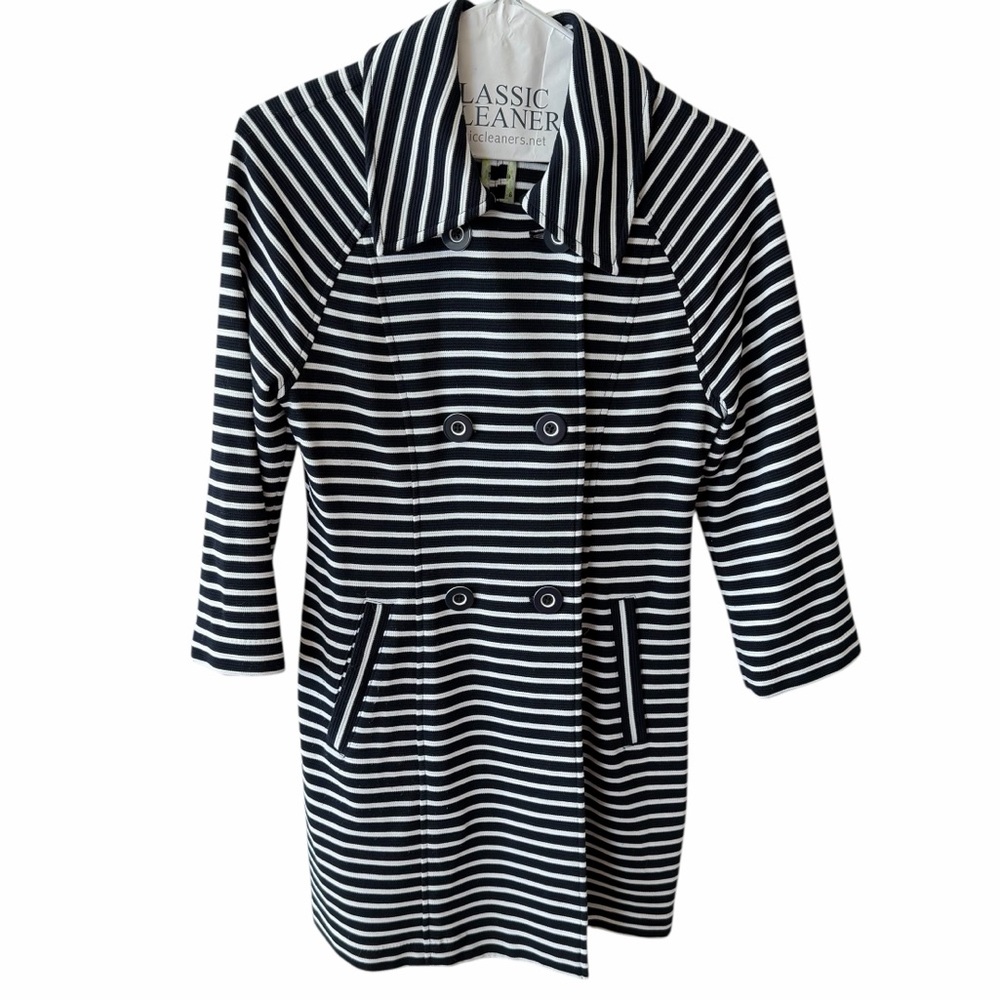 Like New Cabi Maritime Trench Blazer Coat Striped Jacket Small - Picture 2 of 5